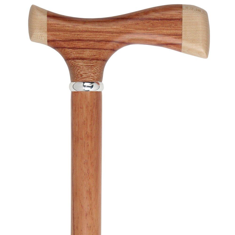 Scratch & Dent Rosewood With Maple Fritz Handle Walking Cane With Rosewood Shaft and Silver Collar V1440 Buy Cheap Factory Outlet