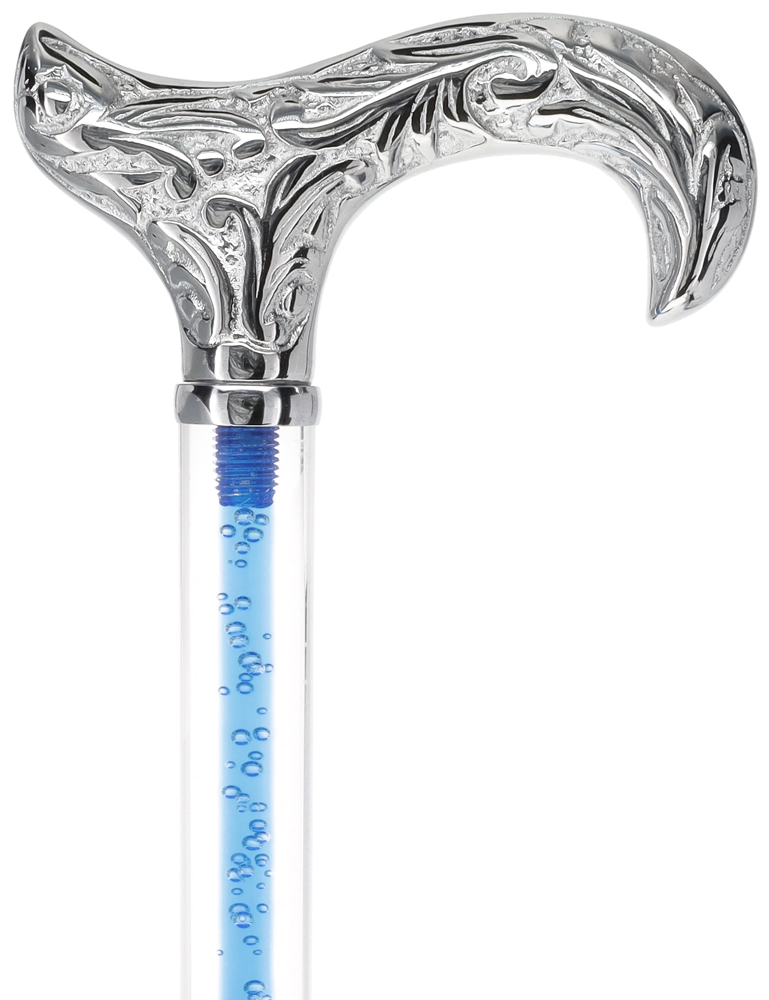 Color Crystal Elegance Chrome Derby Cane with Invisible Acrylic Shaft Options Geniue Stockist