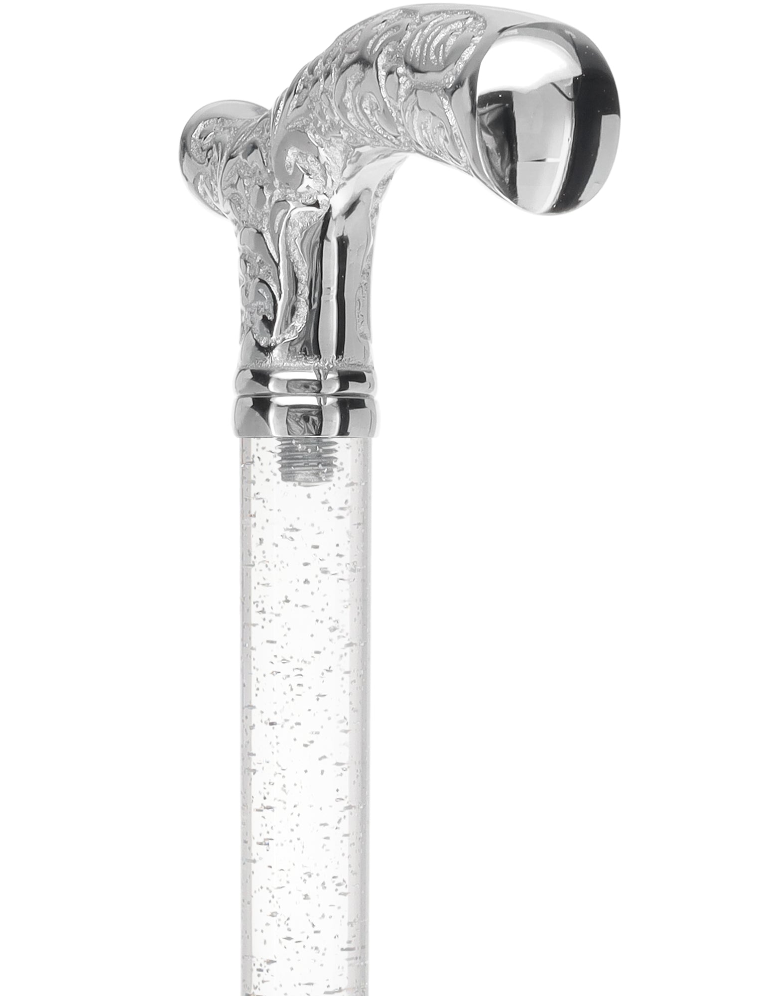 Crystal Elegance Chrome Fritz Cane with Invisible Acrylic Shaft Options Discount Fashionable