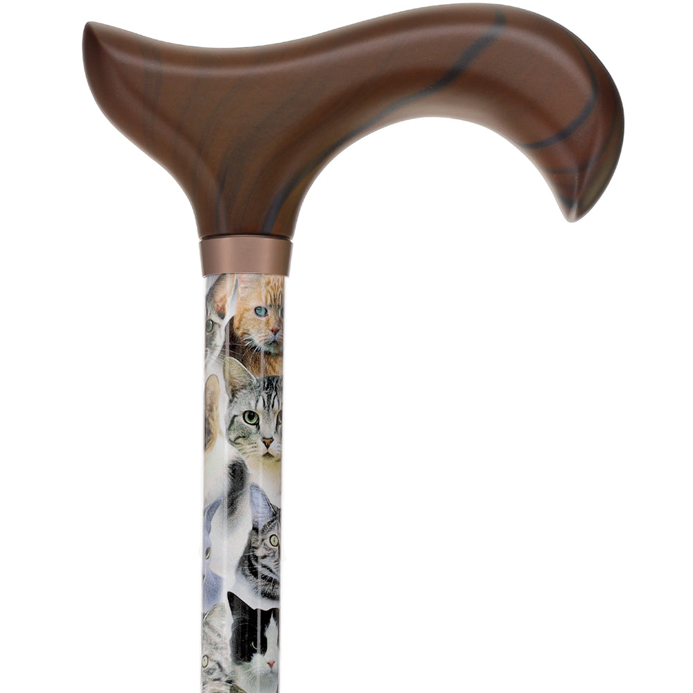 Cat Lovers-Designer Cane, Adjustable w/ Patterned Handle With Credit Card Cheap Pice