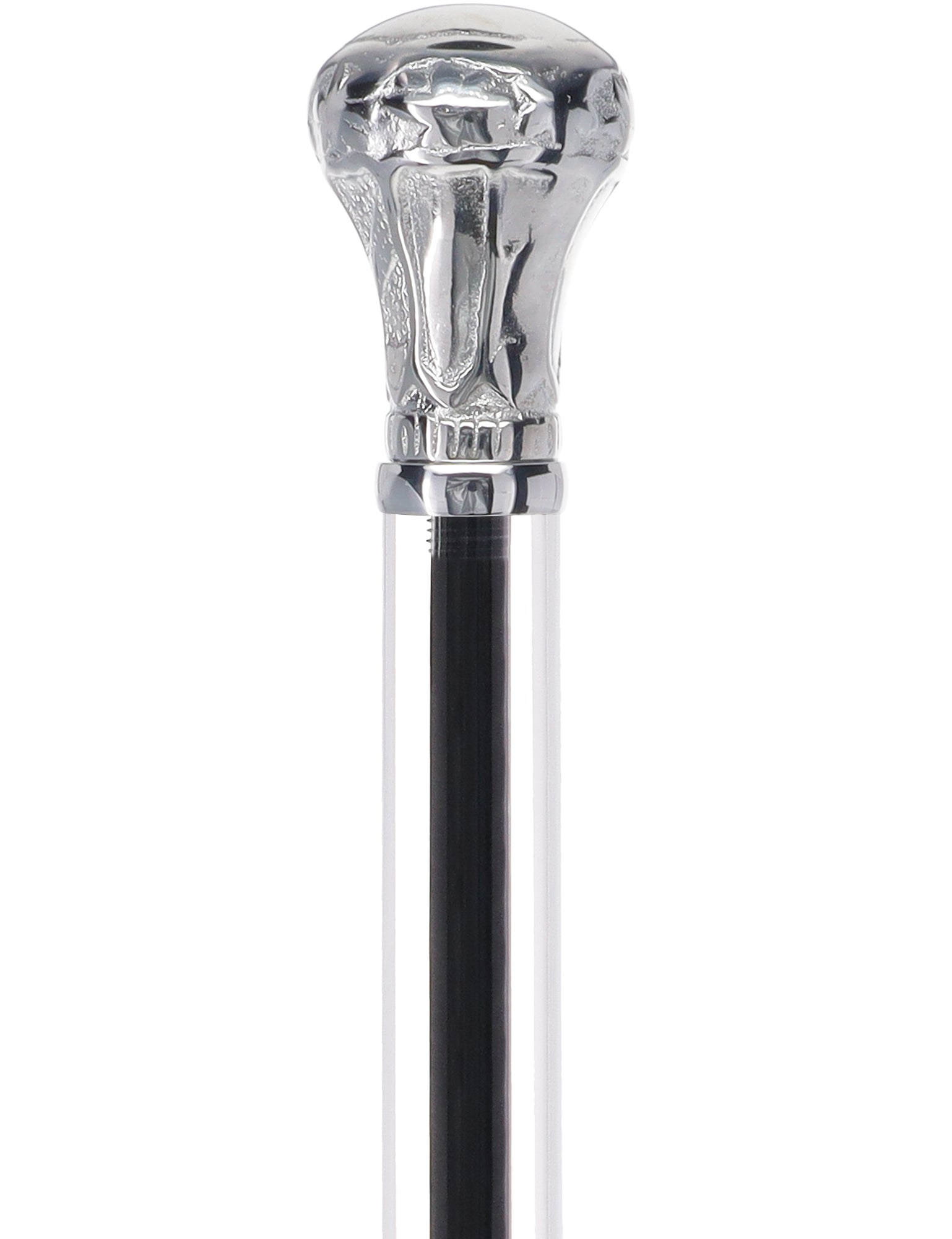 Crystal Elegance Chrome Knob Cane with Invisible Acrylic Shaft Options Excellent Online