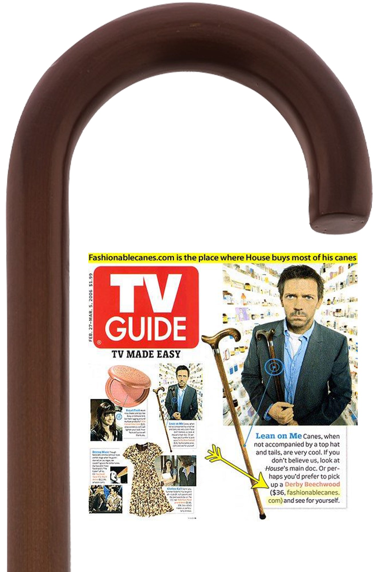 Dr. House's Tourist Cane: Top-Quality, Walnut Finish Cost Cheap Online