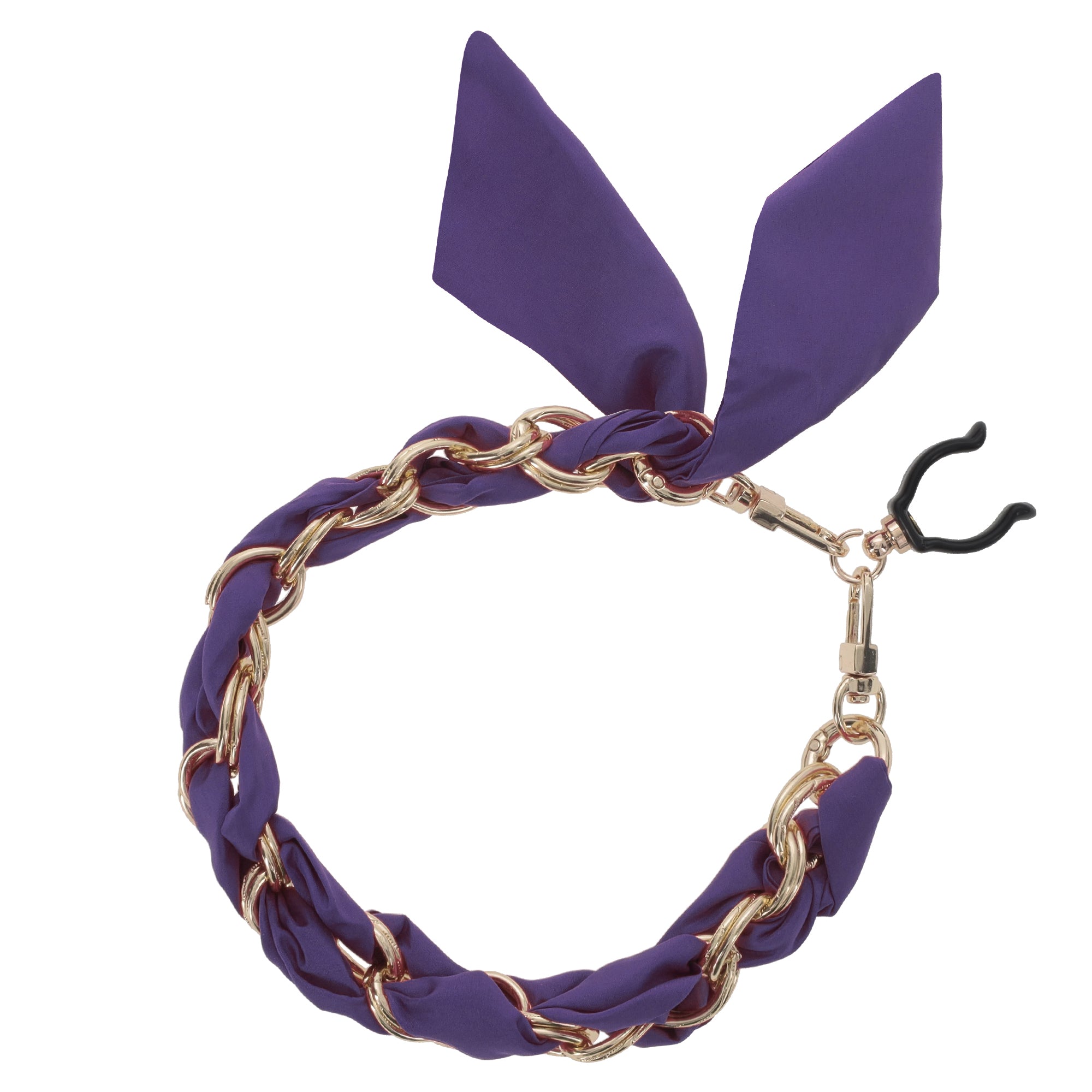 Gold Chain Wrist Strap - Luxury Violet Silk Satin scarf for 18mm-25mm canes Outlet Choice