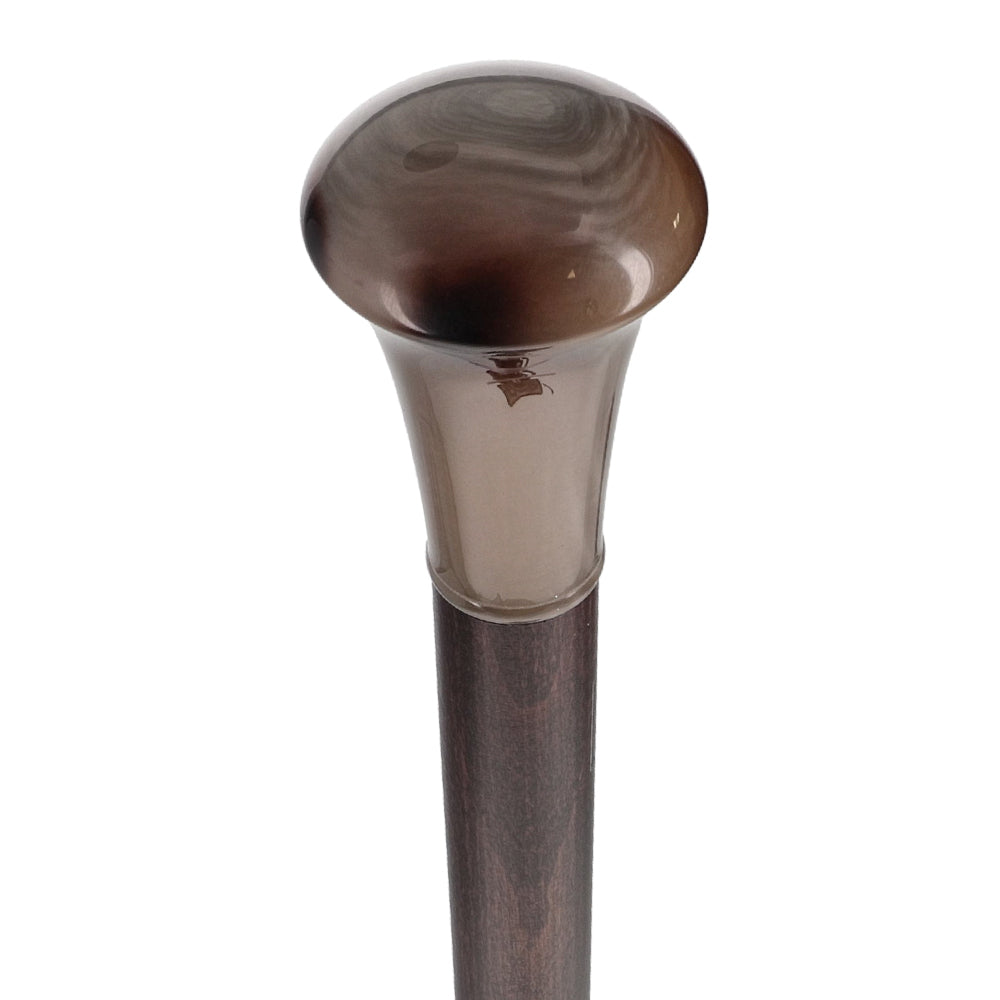 French Faux Horn Knob Cane: Brown Beechwood Shaft Clearance Wide Range Of