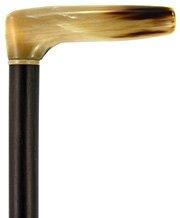 L Shape Blonde Horn Derby Walking Cane With Ebony Wood Shaft And Brass Collar Manchester Cheap Pice