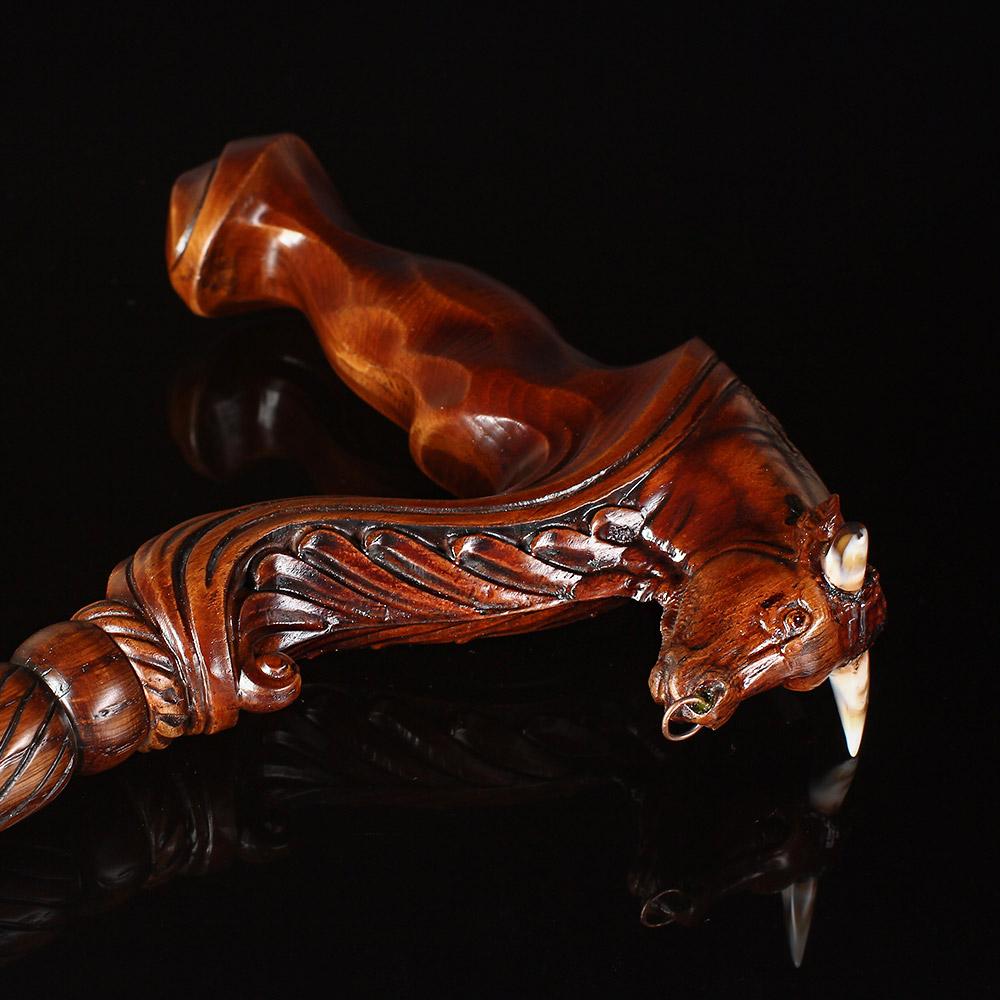 Bull Buffalo Right Hand Ergonomic Handcarved Cane Wiki Cheap Online