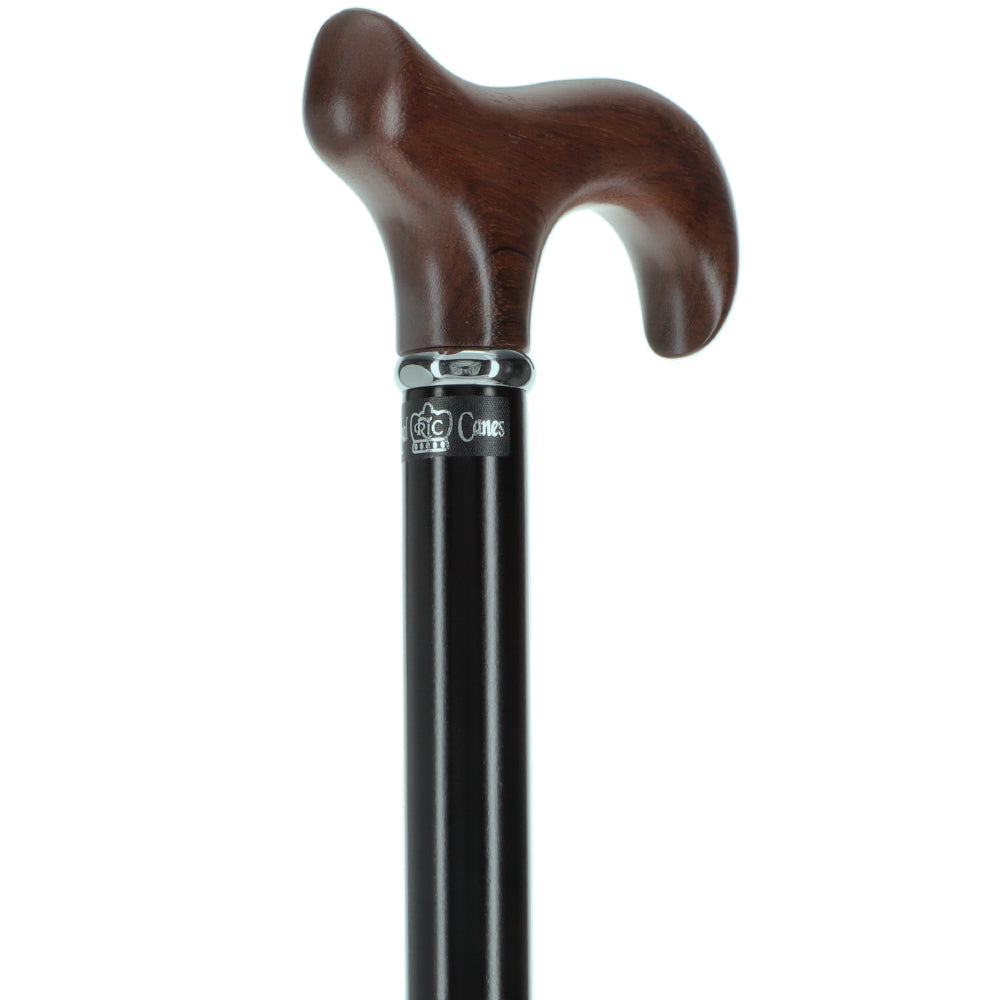 Exotic Wood Ovangkol Derby Cane: Sleek Black Beechwood Shaft Visit