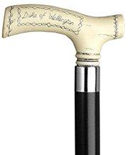 Scratch and Dent Scrimshaw Duke of Wellington Fritz Handle Walking Cane With Black Beechwood Shaft and Silver Collar V2265 Cheap Sale Low Pice Fee Shipping