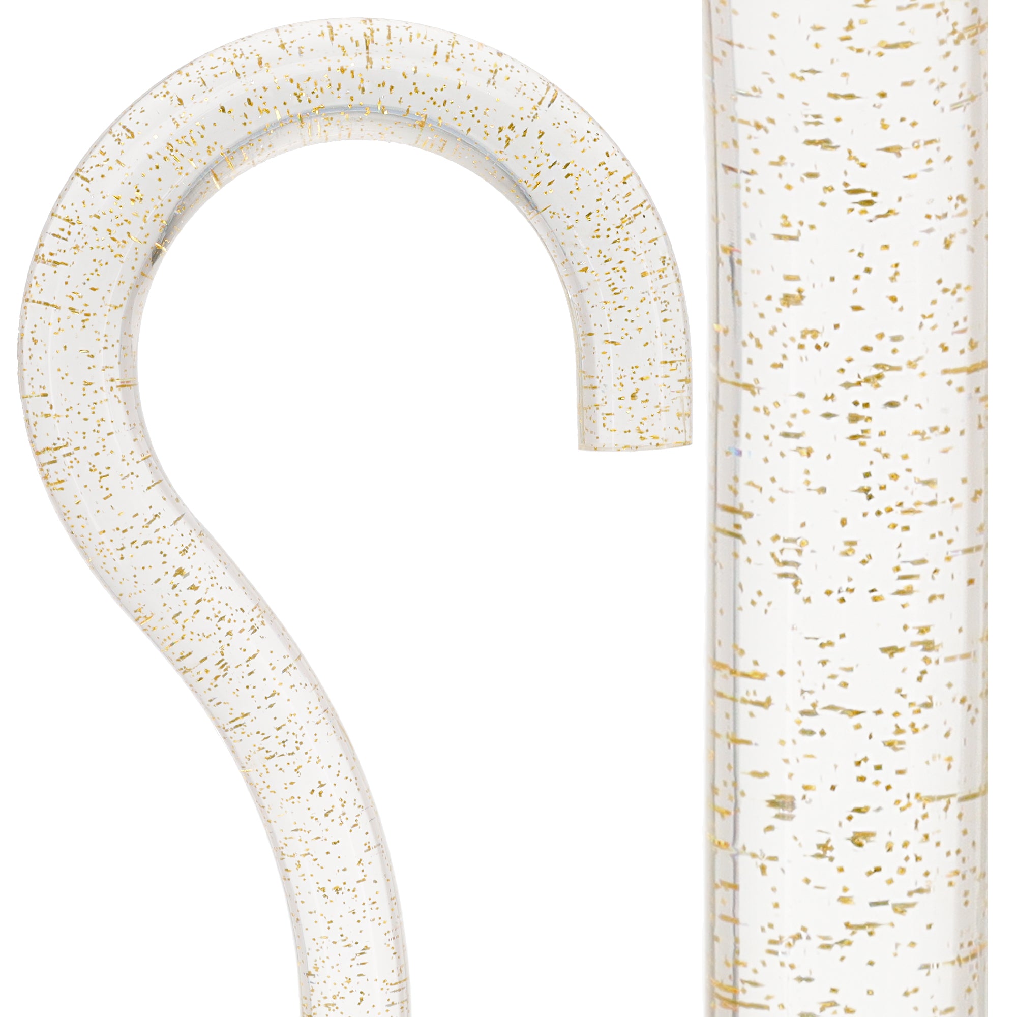 Golden Shimmer Cane: Gold Sparkles in Invisible Clear Shaft Clearance Purchase