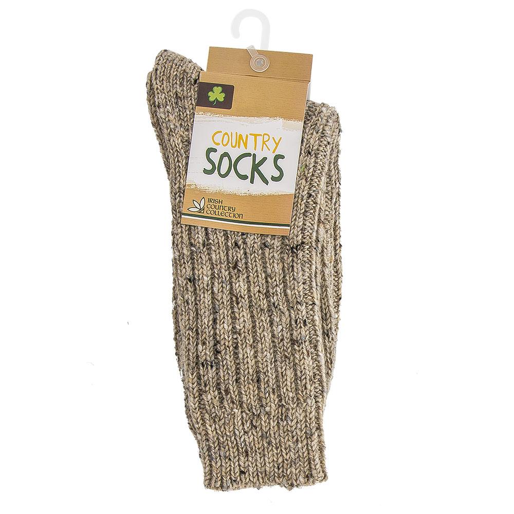 Ladies Bashful Beige Irish Wool Country Socks Cheap Sale 2025 Newest