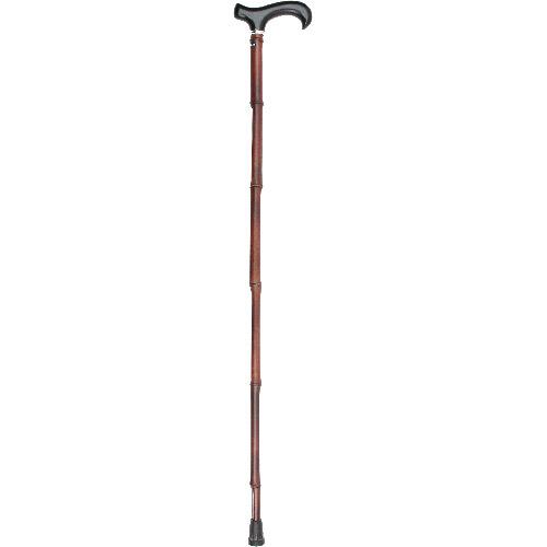 Scratch and Dent Black Beechwood Derby Walking Cane With Dark Bamboo Shaft and Silver Collar V3218 Sale Best Pices