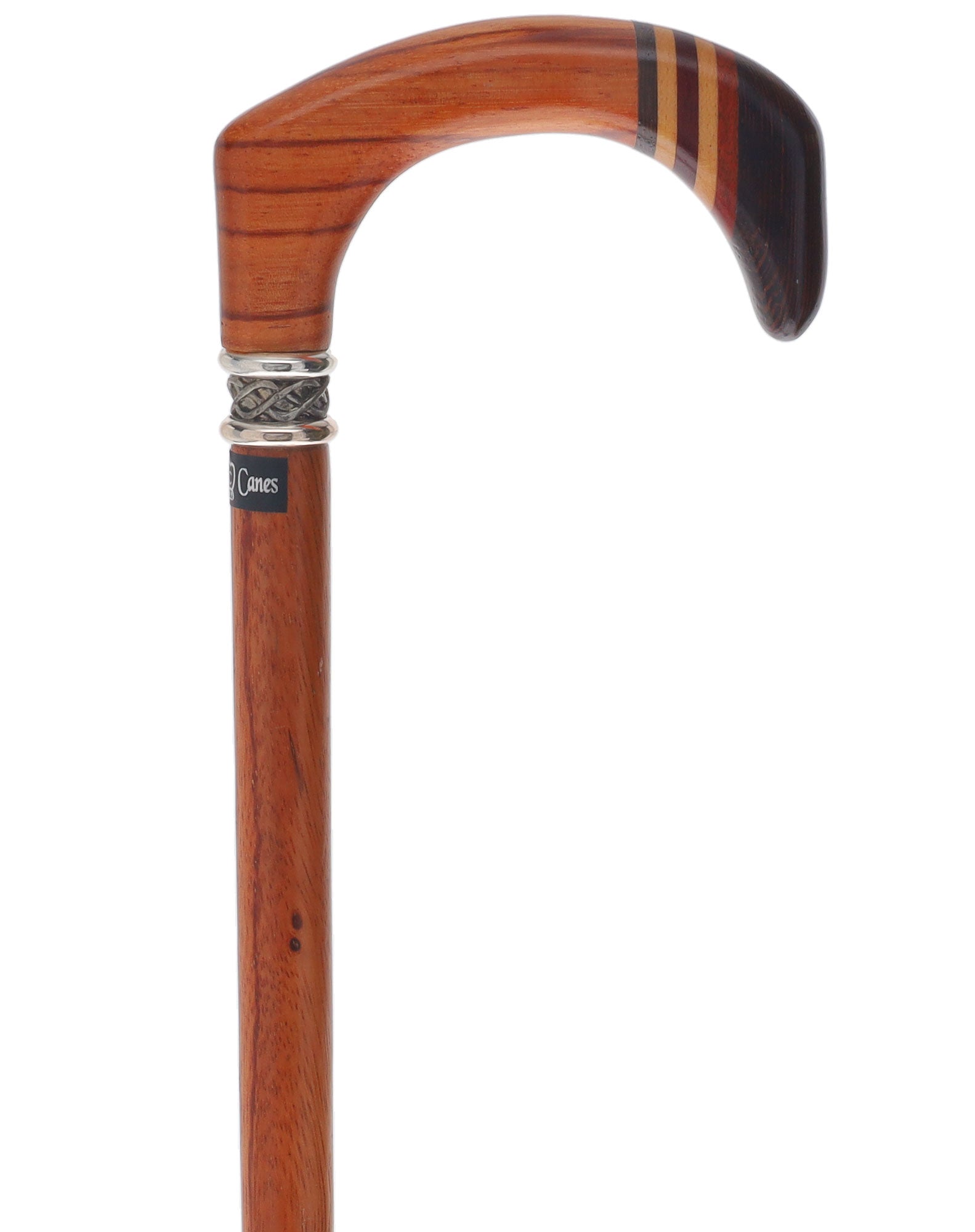 Unique single item listing: Rosewood walking cane with inlaid wood pewter collar. Wide Range Of Cheap Online