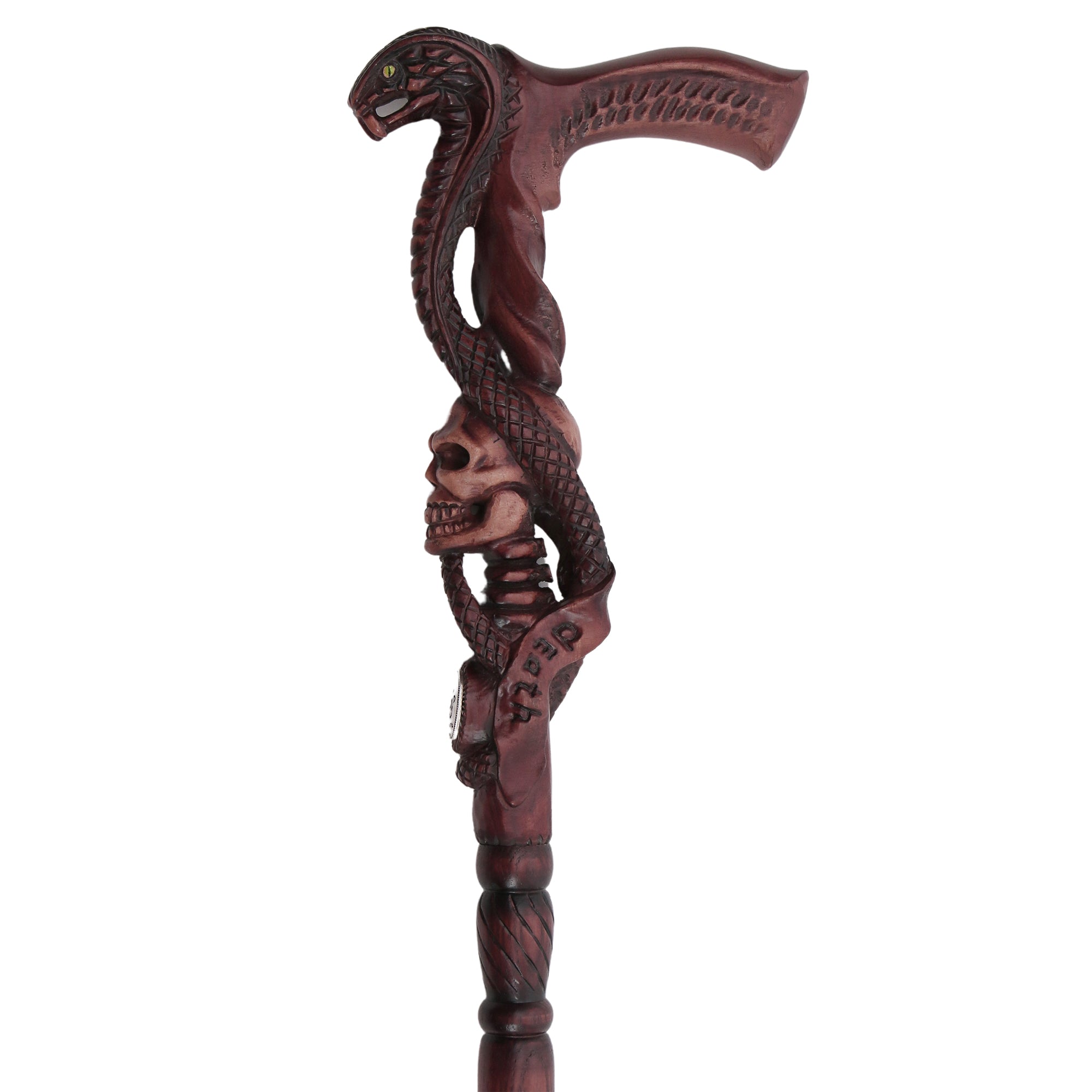 Cobra & Skull Encounter: Intricately Handcarved Artisan Cane Cheap Lowest Pice