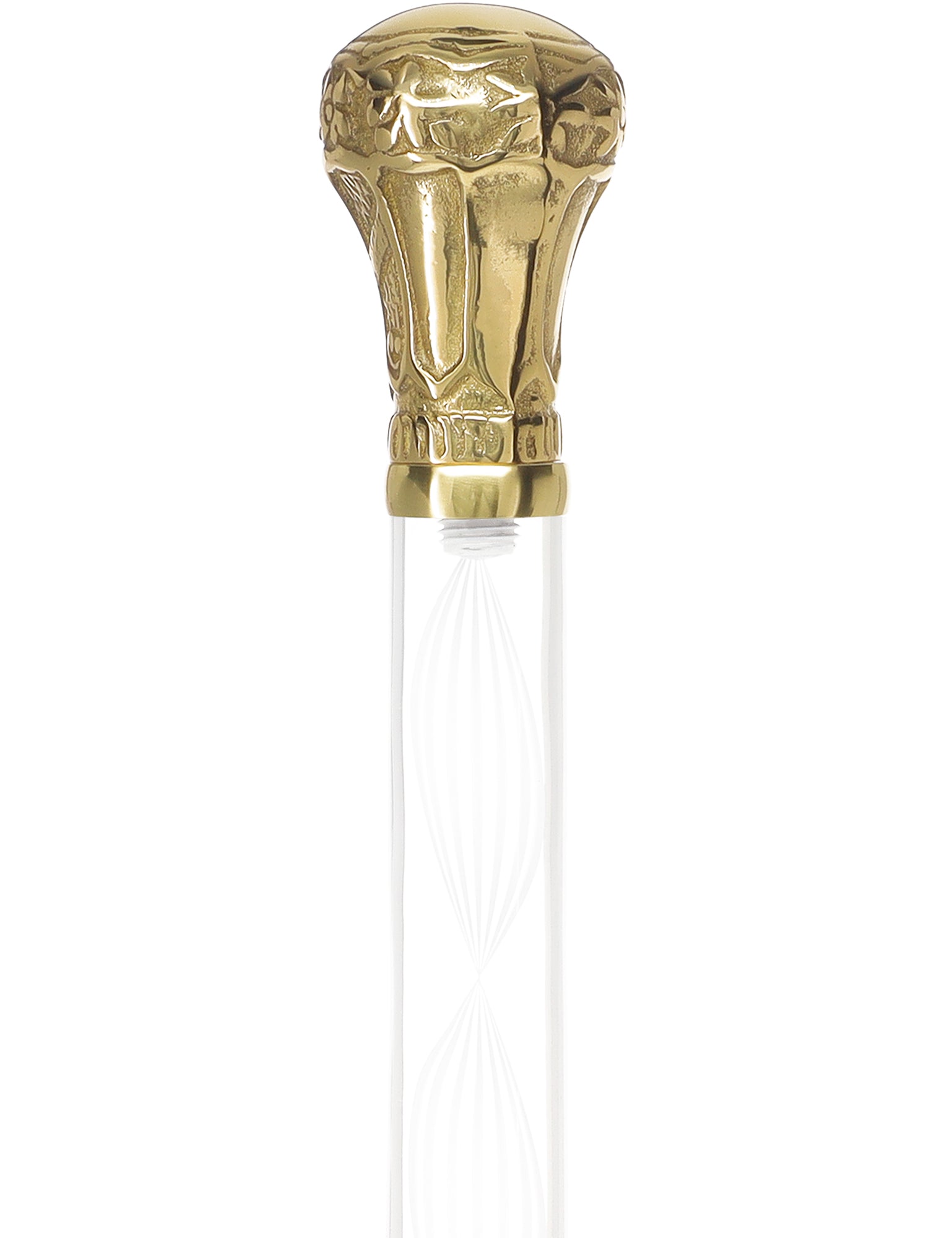 Crystal Elegance Brass Knob Cane with Invisible Acrylic Shaft Options Outlet Huge Surprise