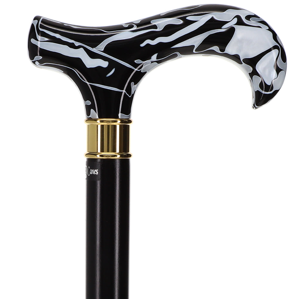 Super Strong Black Onyx Cane: Pearlescent Acrylic, Beechwood Cheap High Quality