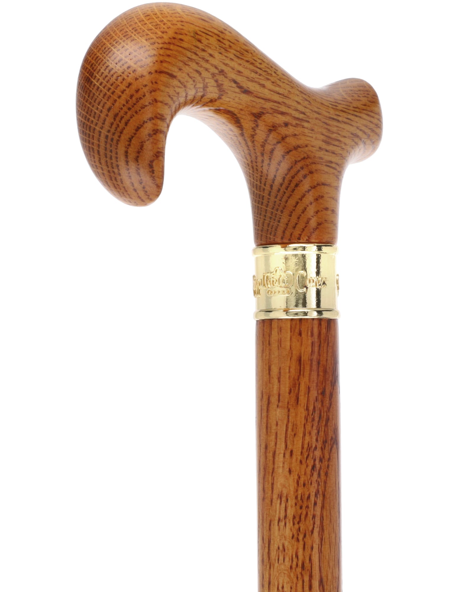 Super Strong & Extra Long Oak Derby Cane: Gold Accent Collar by Royal Canes Cheap Pice Wholesale Pice