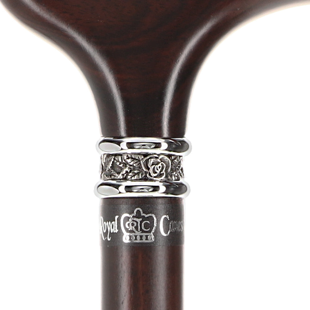 Scratch and Dent Premium Ebony Derby Walking Cane With Ebony Wood Shaft and Pewter Collar V3211 Cheap Sale 100% Original