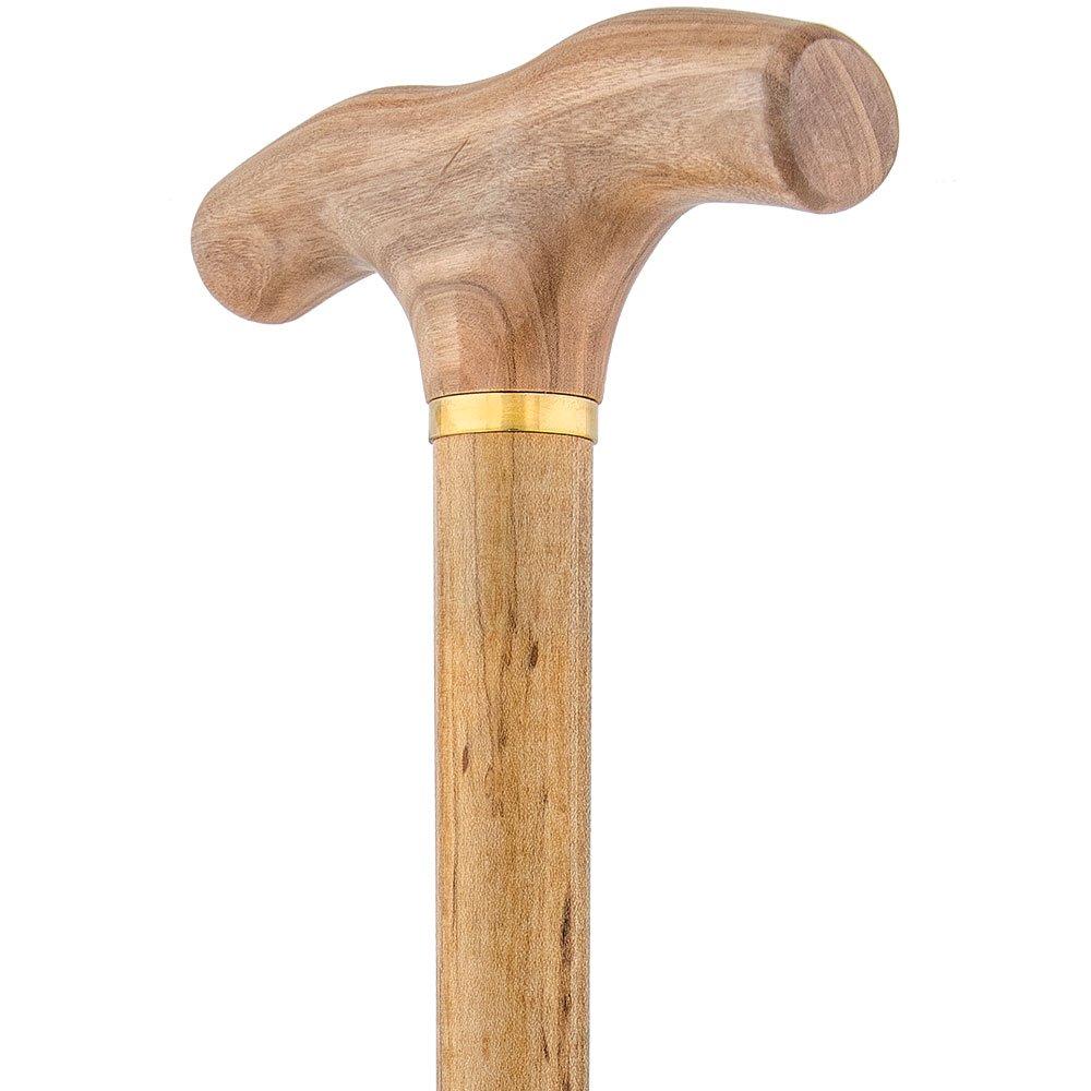 Scratch and Dent Corkscrew Cane Olivewood T Handle With Scorched Maple Wood Shaft V2211 2025 New Cheap Pice