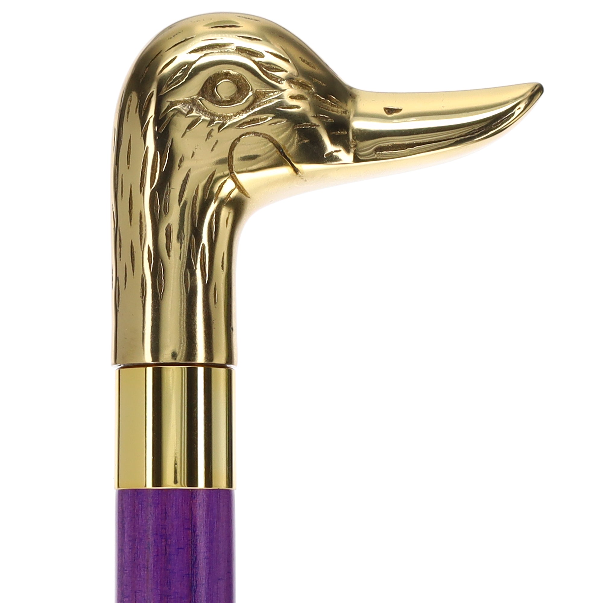 Premium Brass Duck Handle Cane: Stained Custom Color Shaft Cheap Sale Now