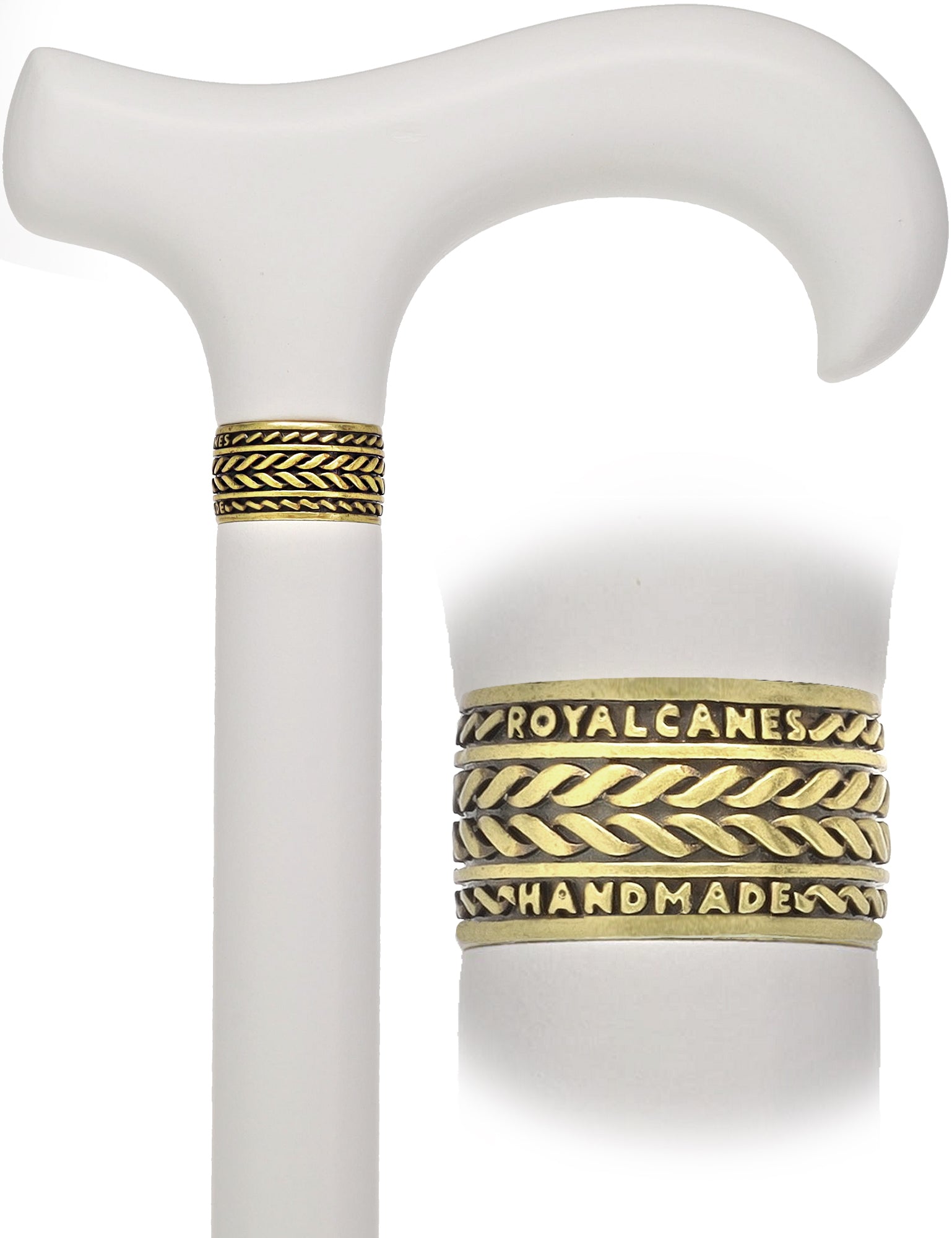 Derby Handle - XL Size - Extra Long & Strong (All White, Pewter Collar) Buy Cheap Outlet Locations