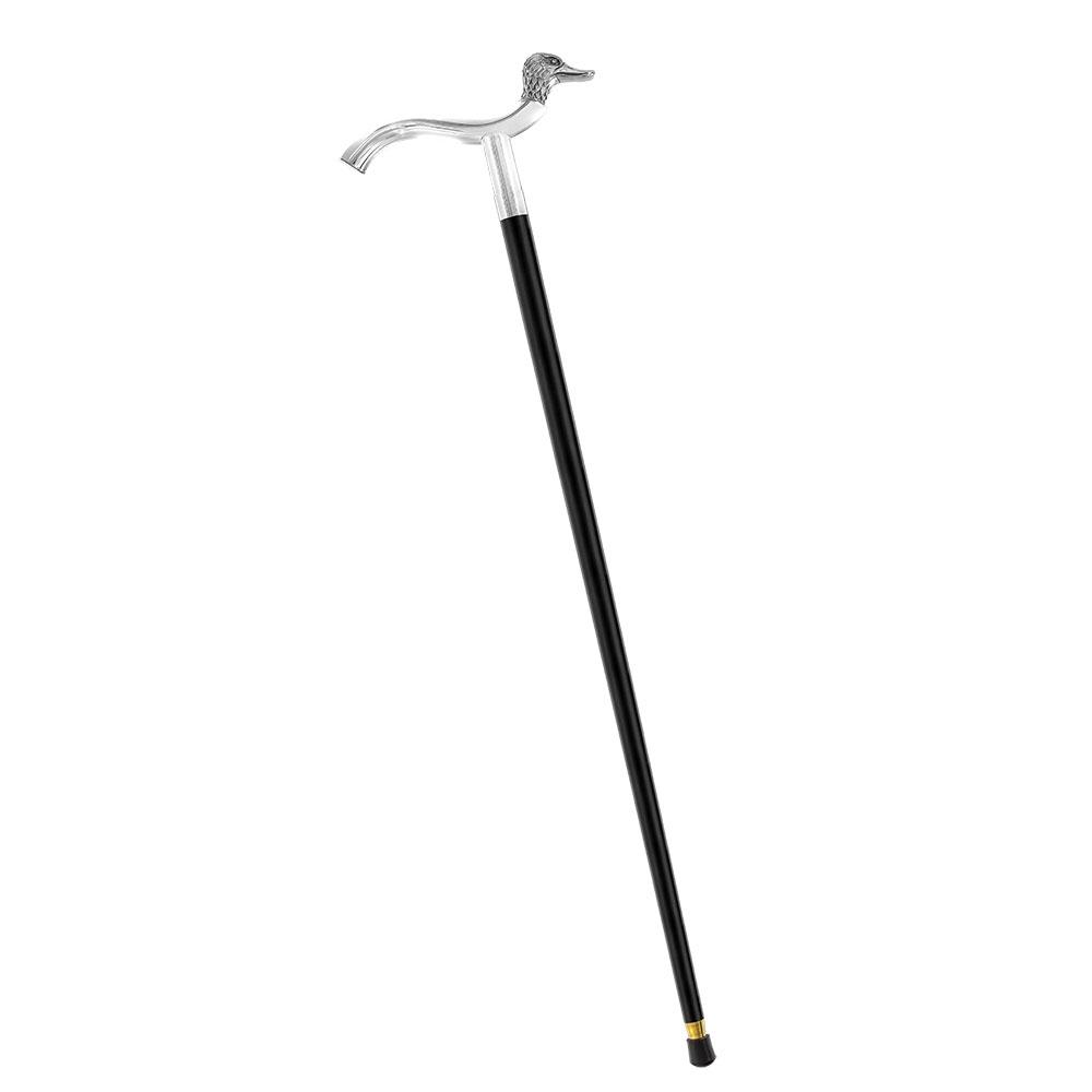 Scratch and Dent Silver 925r Duck Head Fritz Handle Walking Cane with Black Beechwood Shaft and Collar V2128 Outlet For You