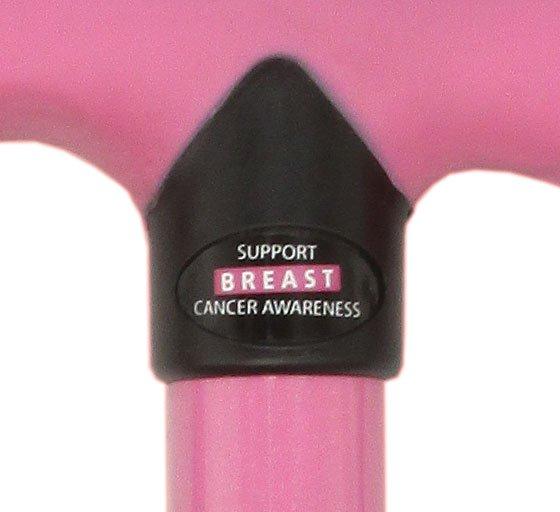 Scratch and Dent Folding Adjustable Pink Comfort Grip Walking Cane with Pink Ribbon V3422 Buy Cheap Low Shipping