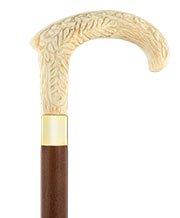 Scratch and Dent Aspiring with Grace Faux Ivory Fritz Handle Cane w/ Ash Espresso Shaft & Brass Gold Collar V2123 Original Cheap Online