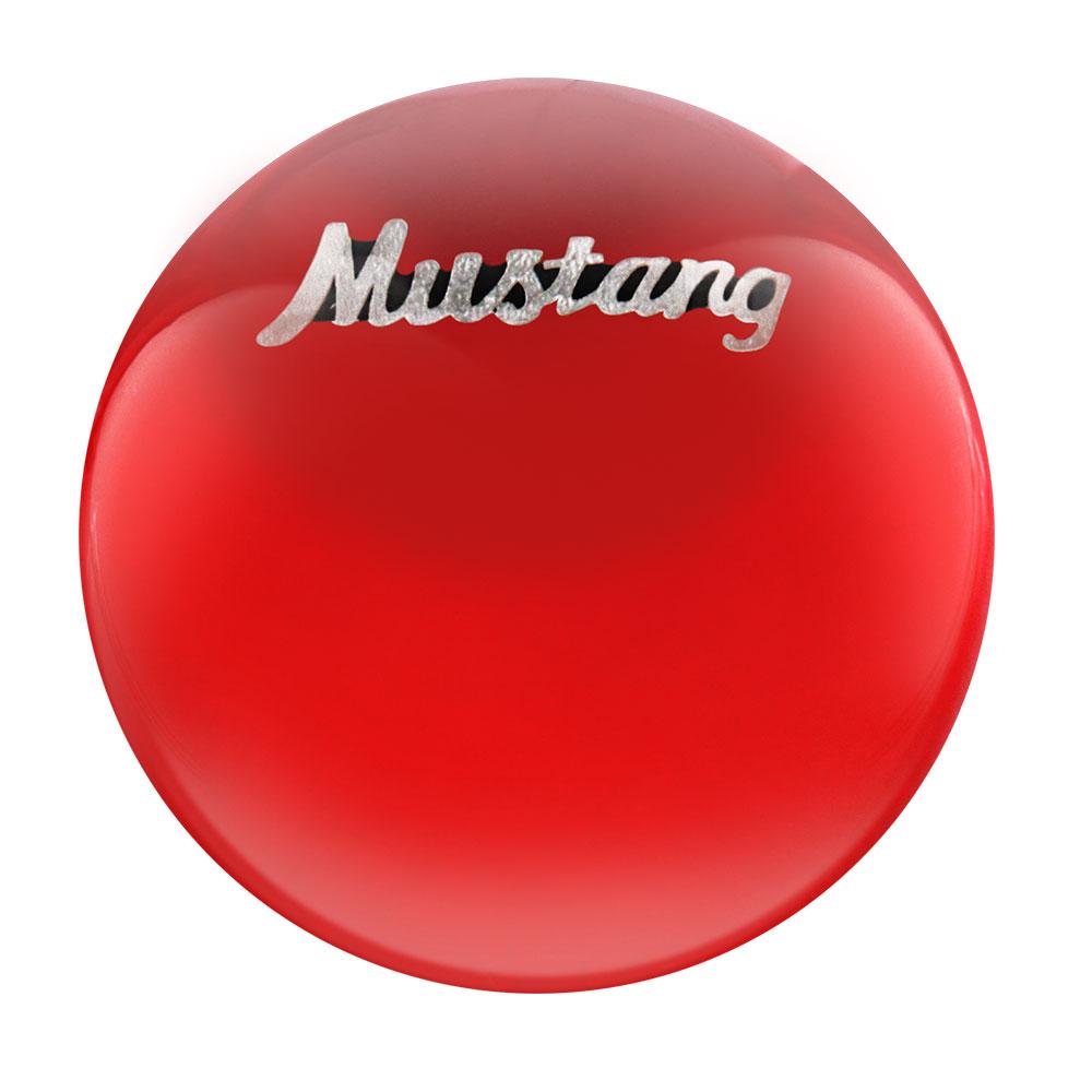 Licensed Mustang Vintage Emblem Red Round Knob Cane w/ Custom Wood Shaft & Collar Reliable Online