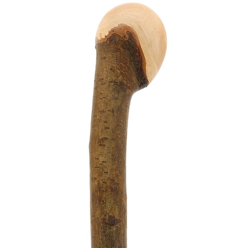 Natural Charm: Hazelwood Root Knobbed Cane with Leather Strap Cheap Sale Low Pice