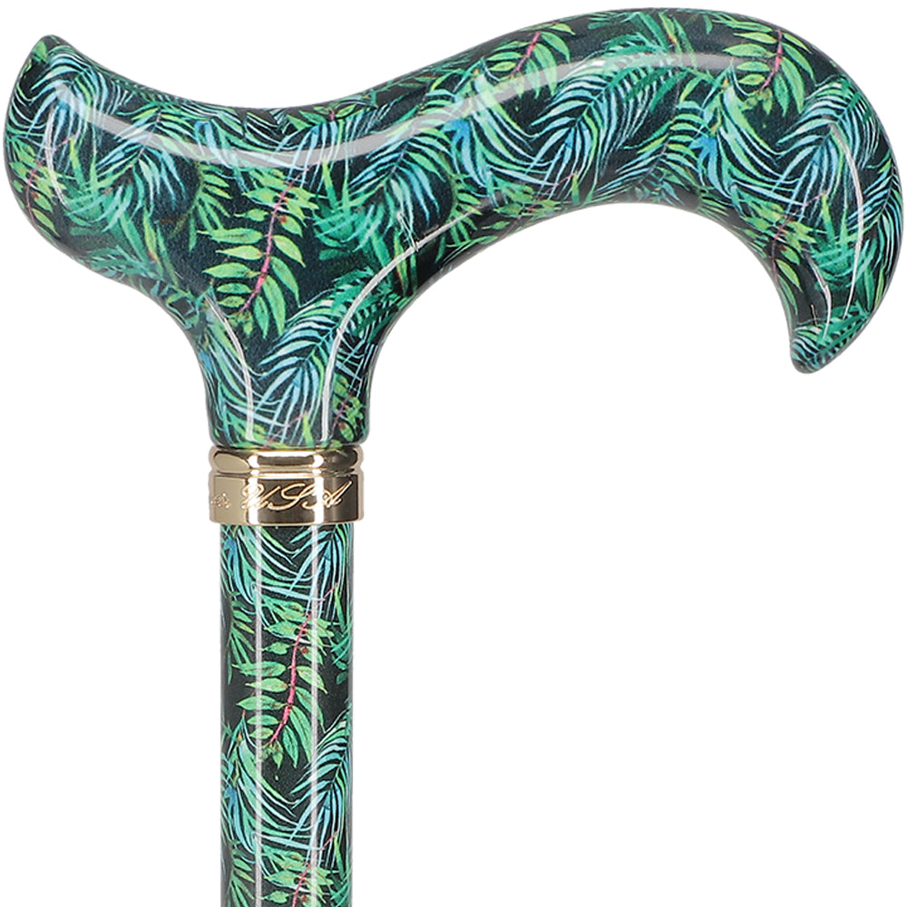 Midnight Breeze Designer Derby: Natural Green Patterned Handle Reliable Sale Online