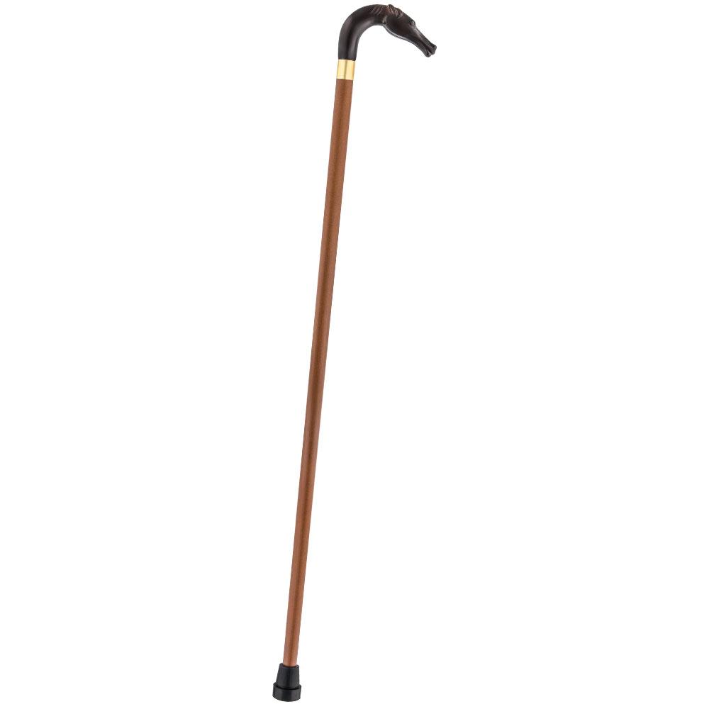 Brown Racing Dark Horse Walking Cane - Italian Handle w/ Custom Shaft and Collar Discount From China