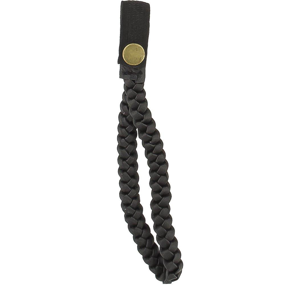 Braided Cane Wrist Strap with Snap, Faux Black Leather Big Sale Cheap Online