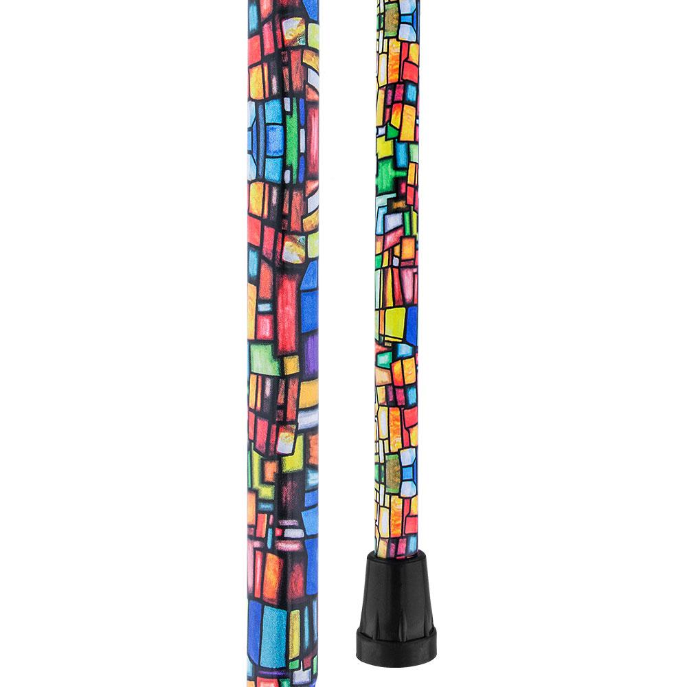 Mosaic Stained: Designer Adjustable Cane w/ Patterned Handle Sale 100% Guaranteed