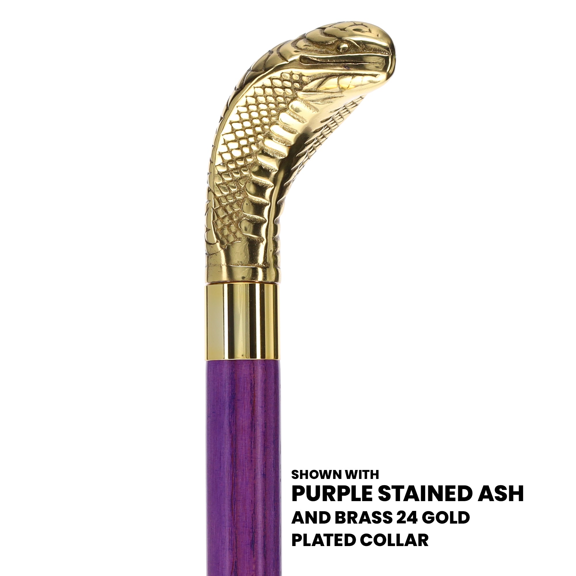 Premium Brass Snake Handle Cane: Stained Custom Color Shaft 2025 Online