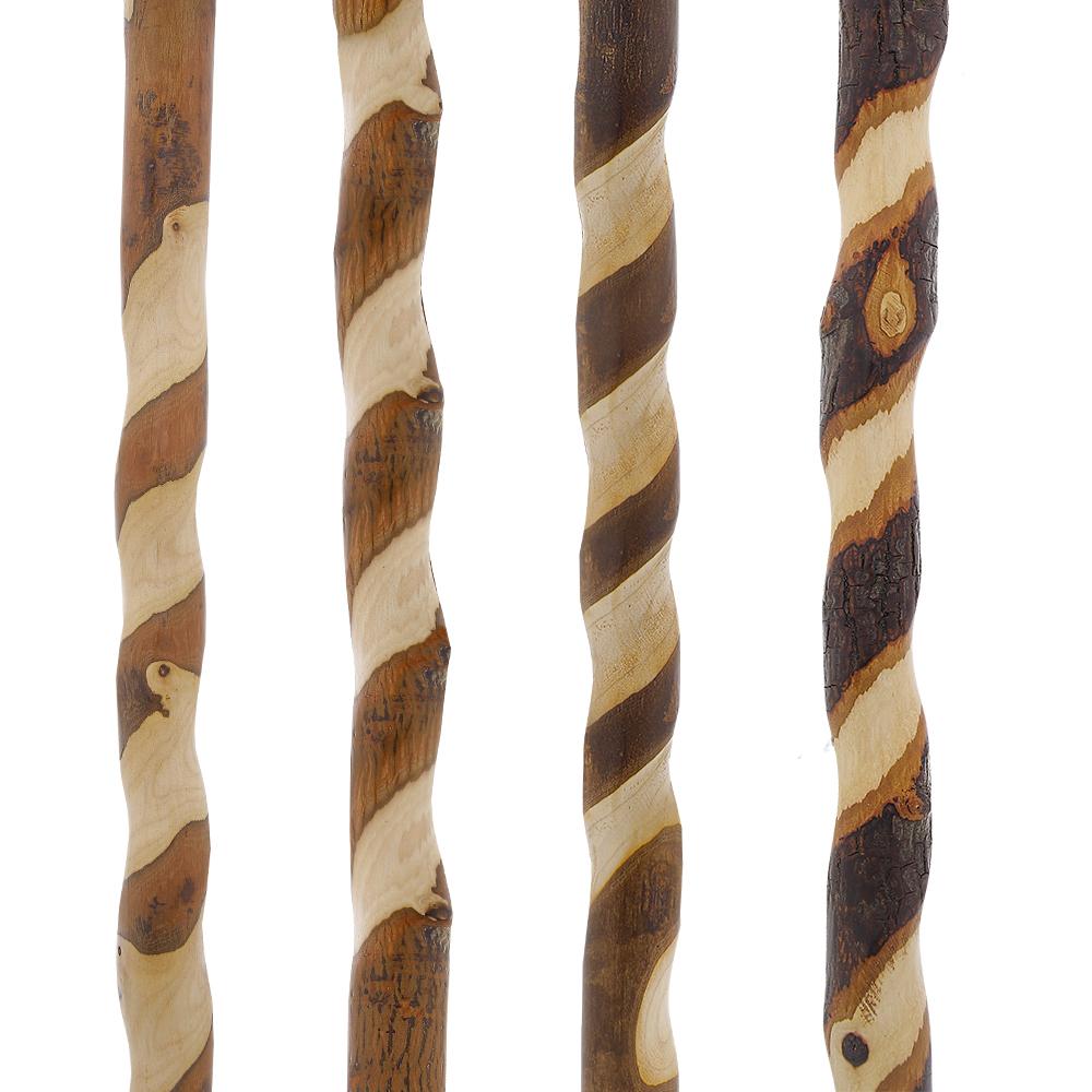 Elegant Spiral & Natural Bark Cane: Hickory & Walnut Craft Clearance Inexpensive