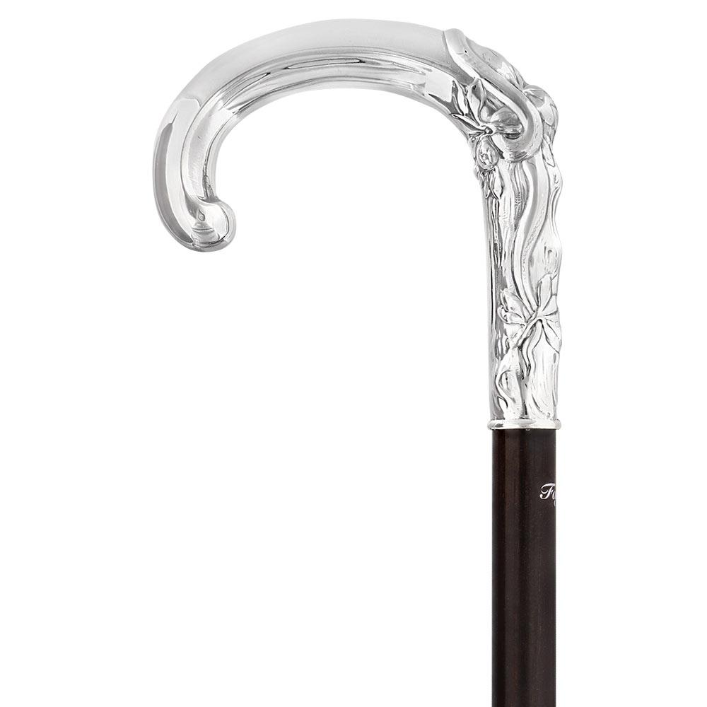 French Eve & Snake Silver Plated Cane: Carbon Fiber Shaft Cheap Sale Pay With Visa