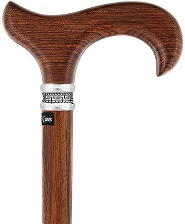 Luxurious Exotic Bubinga: Rich Grain Wood Cane with Pewter Collar Clearance Genuine