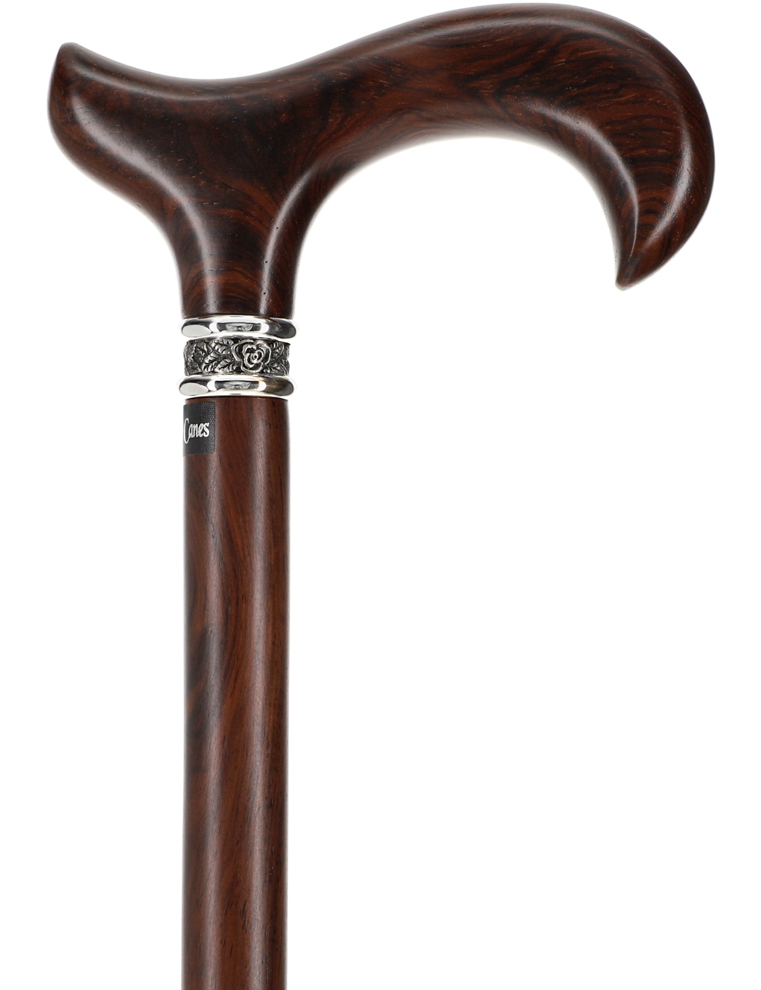 Luxury Derby Cane: Streaking Genuine Cocobolo Wood, Pewter Collar For Nice Cheap Online