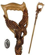 Hunting Eagle and Fish: Artisan Intricate Detail Handcarved Cane Cheap 100% Original