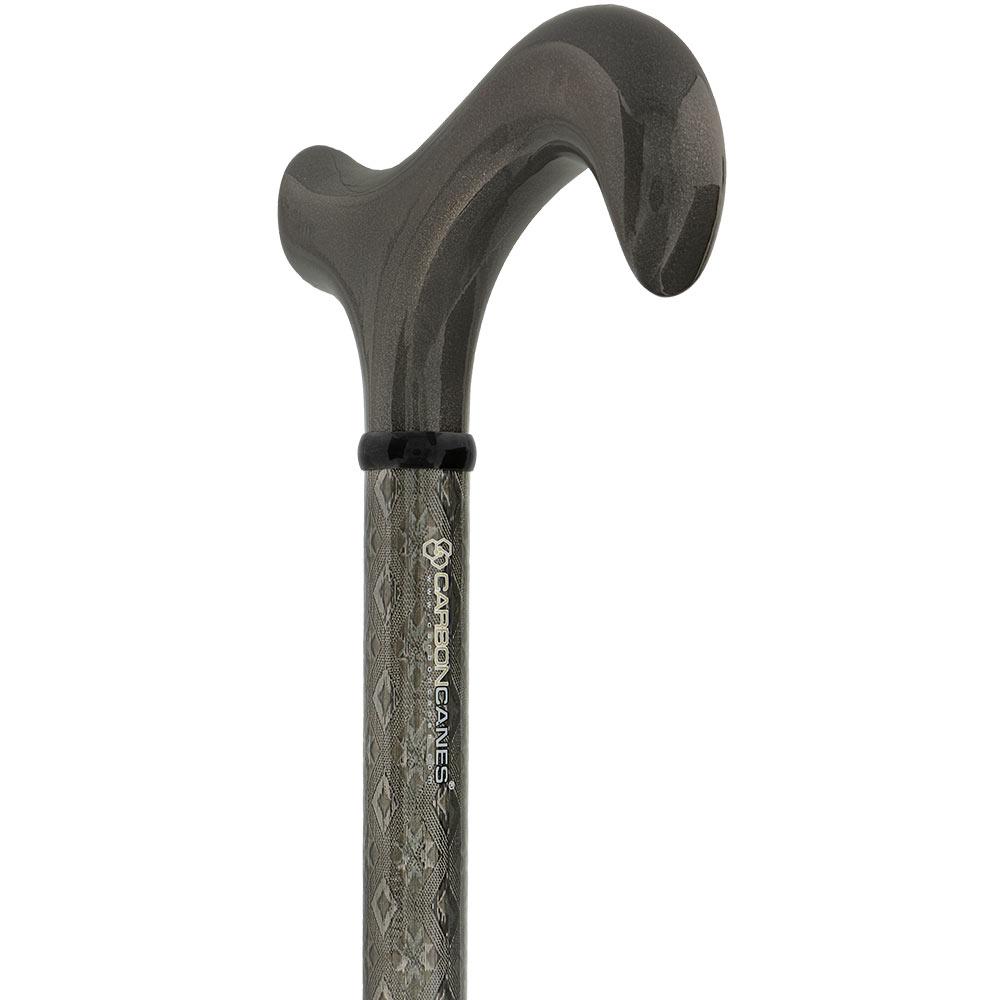 Gray 3D Diamond Pattern Adjustable Derby Carbon Fiber Walking Cane Cheapest Pice Online