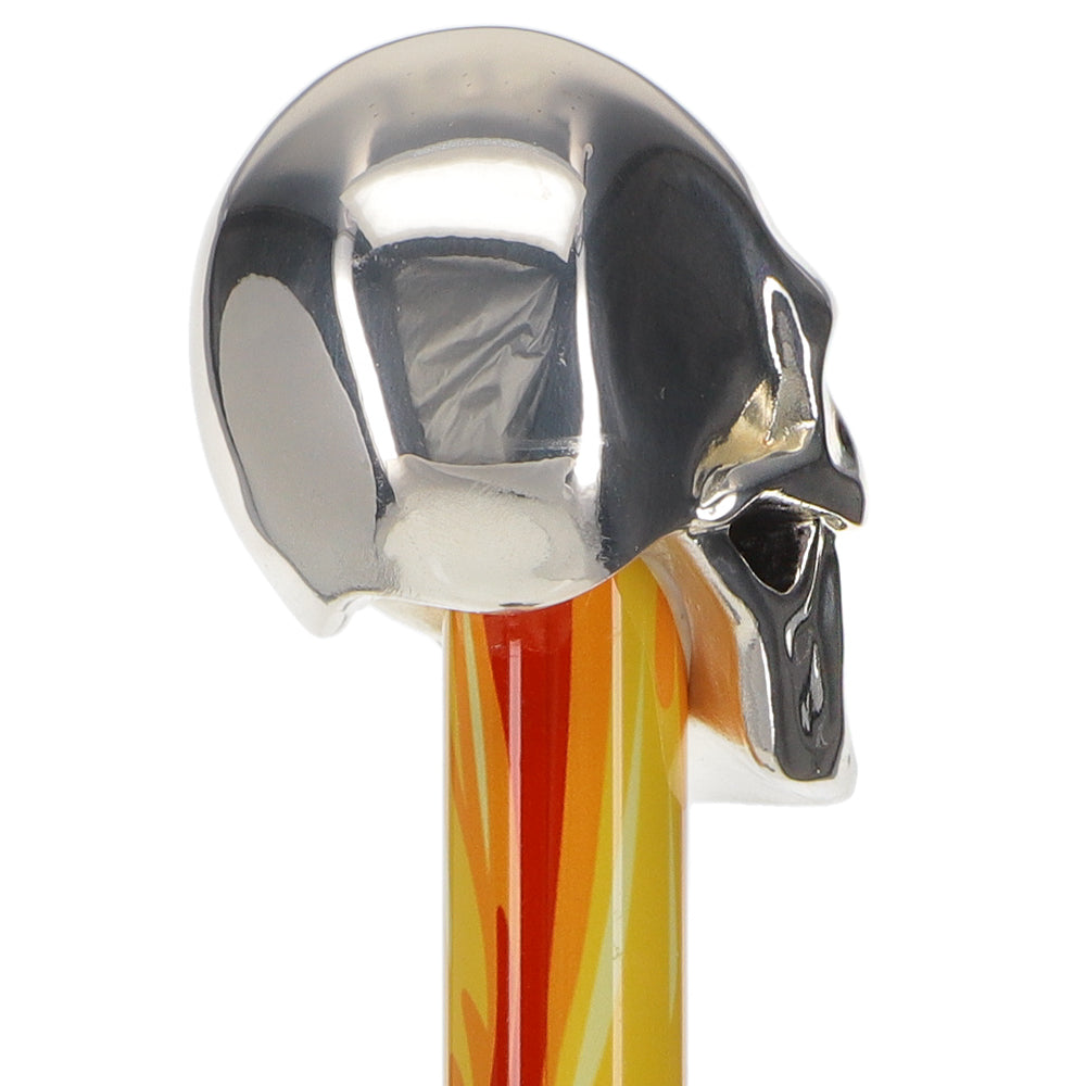 Scratch and Dent Silver 925r Skull Walking Stick With Swarovski Crystal Eyes Flame Shaft V1834 Outlet Choice