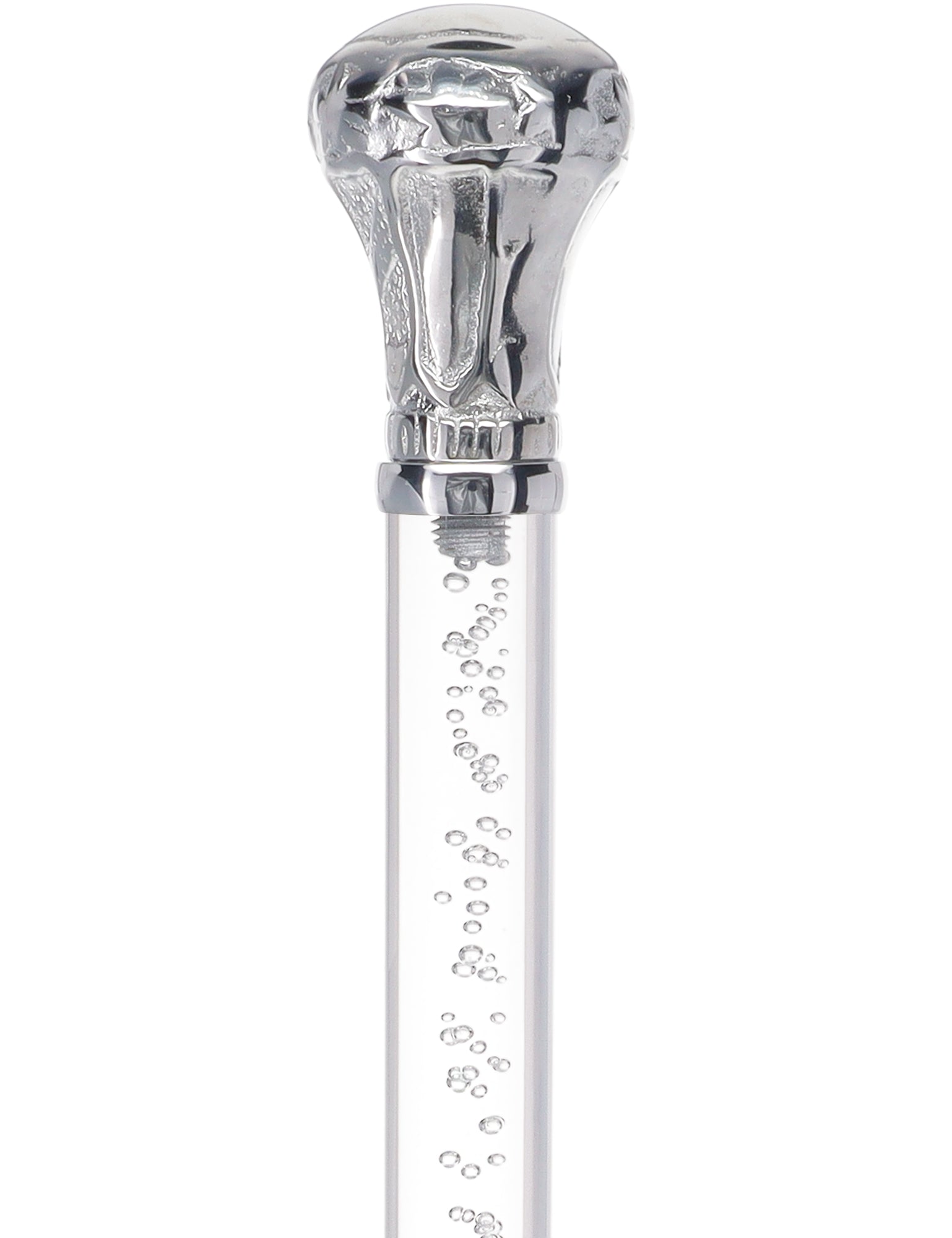 Crystal Elegance Chrome Knob Cane with Invisible Acrylic Shaft Options Excellent Online