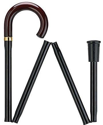 Scratch and Dent Folding Cane: Solid wood Crook Handle & aluminum shaft V3108 Outlet Deals