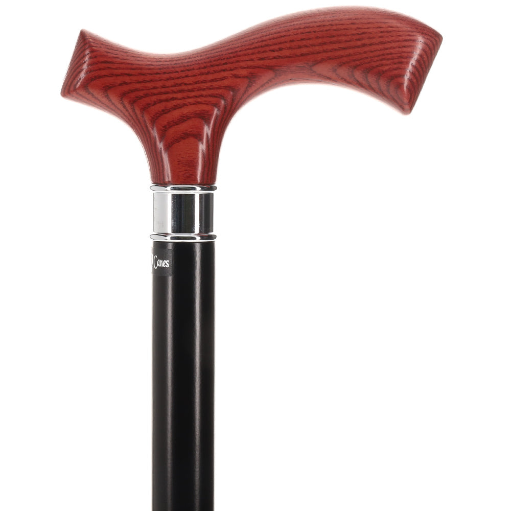 Scratch and Dent XL Genuine Mahogany Ash Fritz Cane w/ Black Beechwood Shaft & Silver collar V2030 Cheap Sale Pay With Visa