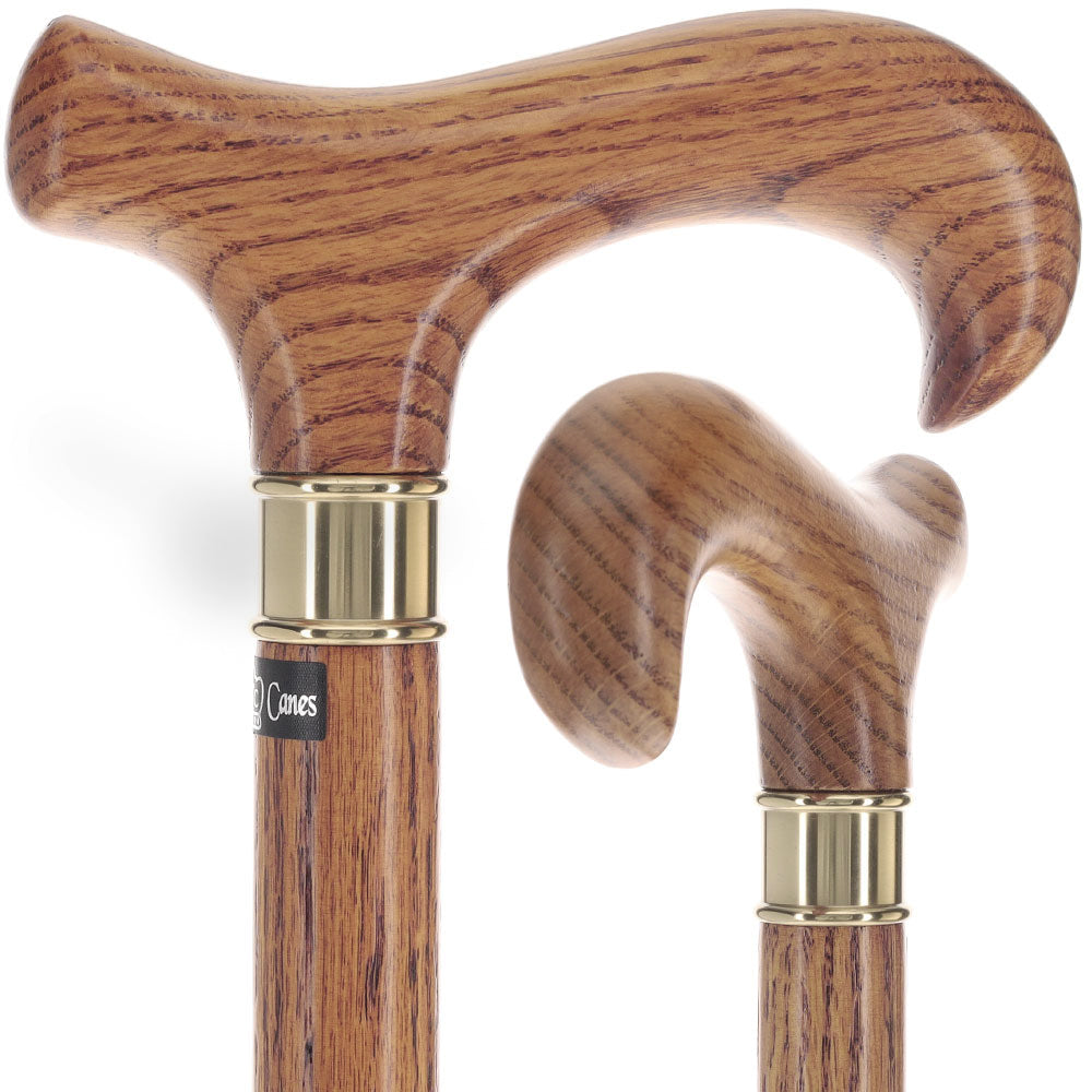 Super Strong Natural Oak Derby Cane: Extra Long, Brass Collar Clearance Huge Surprise