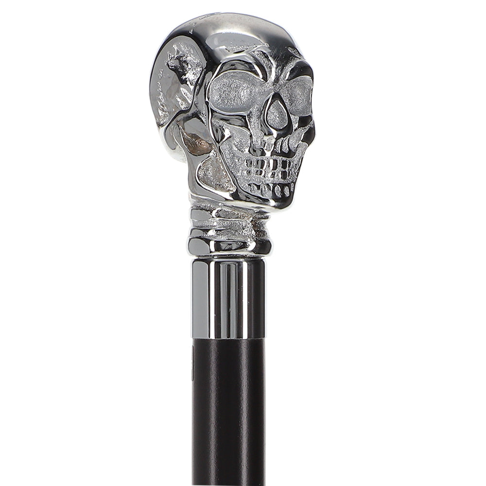 Scratch and Dent Premium Brass Chrome Skull Handle Stick: Black Beechwood V2087 Buy Cheap Limited Edition