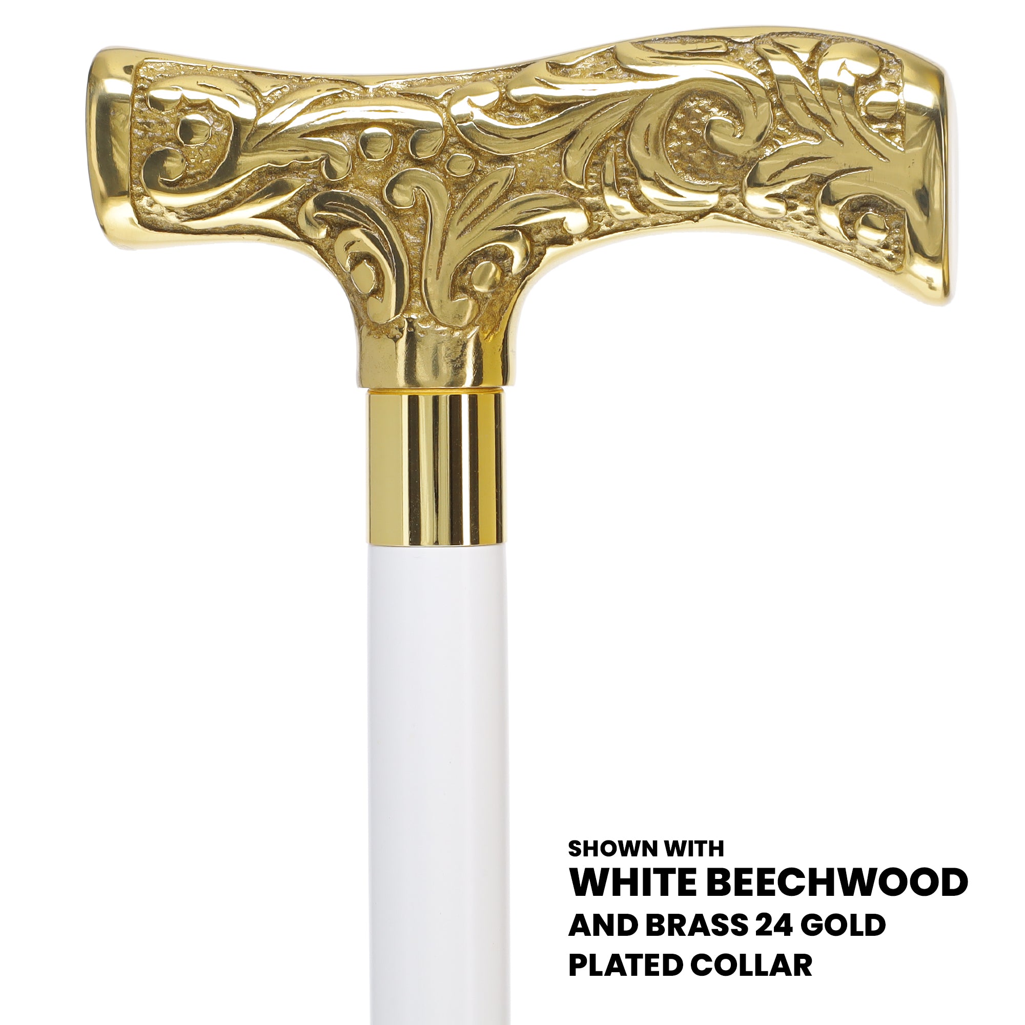 Premium Brass T-shaped Handle Walking Cane: Custom Shaft & Collar Sale Online Online