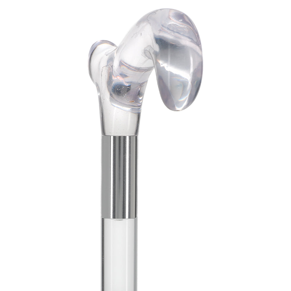 Elevate Style: Clear Lucite Cane with Customizable Collar Free Shipping Geniue Stockist