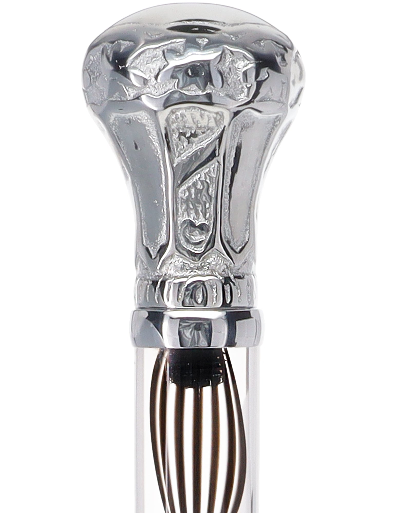 Crystal Elegance Chrome Knob Cane with Invisible Acrylic Shaft Options Excellent Online