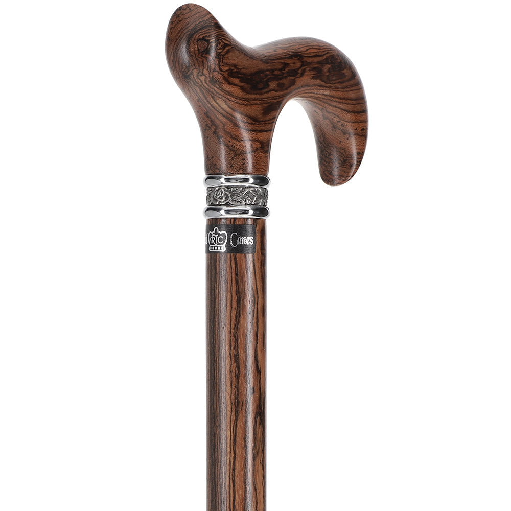 Scratch and Dent Derby Walking Cane With Genuine Bocote Wood Shaft and Pewter Rose Collar V1219 Cheap Sale Amazon